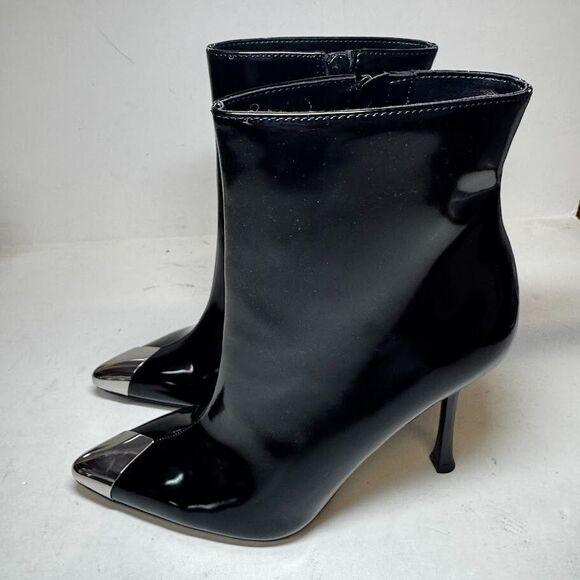 INC Womens 8 M Black Rohese Silver Pointed Toe High Heel Ankle Booties NIB JT6 - Picture 2 of 6